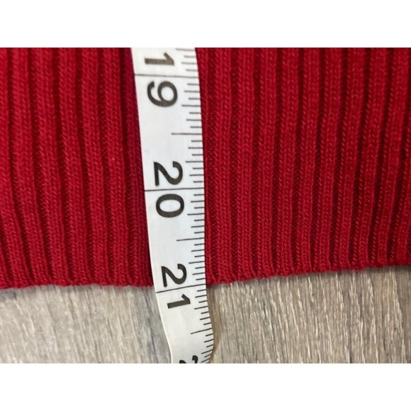 It’s Our Time Red Patterned Ribbed Turtleneck Long Sleeved Sweater Sz L - Picture 9 of 9